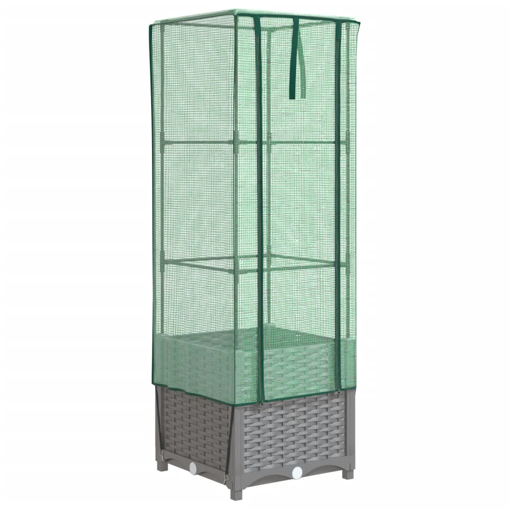 Plantenbak verhoogd met kashoes 40x40x139 cm rattanlook is nu te koop bij PeponiXL, paradijselijk wonen!