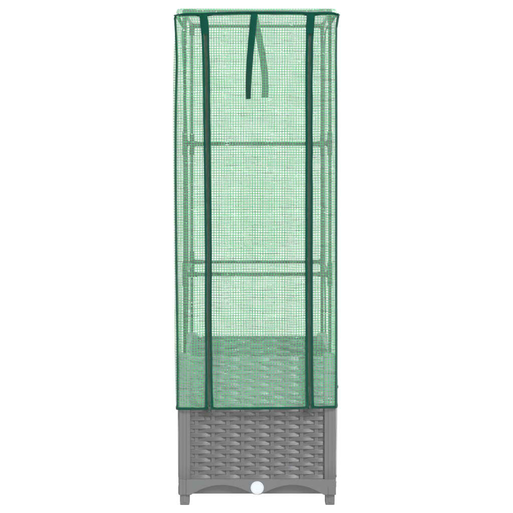 Plantenbak verhoogd met kashoes 40x40x139 cm rattanlook is nu te koop bij PeponiXL, paradijselijk wonen!
