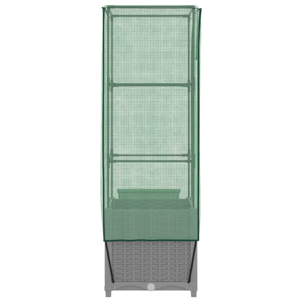 Plantenbak verhoogd met kashoes 40x40x139 cm rattanlook is nu te koop bij PeponiXL, paradijselijk wonen!
