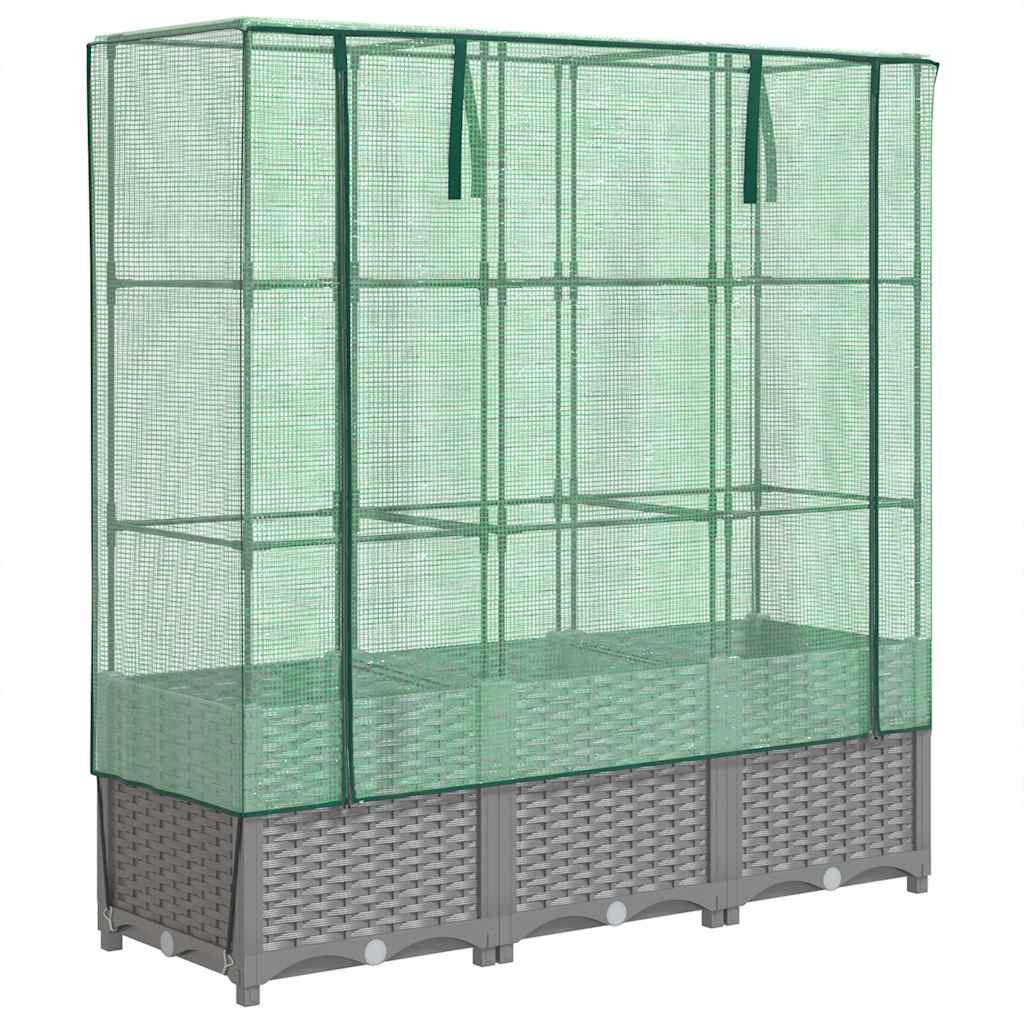 Plantenbak verhoogd met kashoes 120x40x138 cm rattanlook is nu te koop bij PeponiXL, paradijselijk wonen!