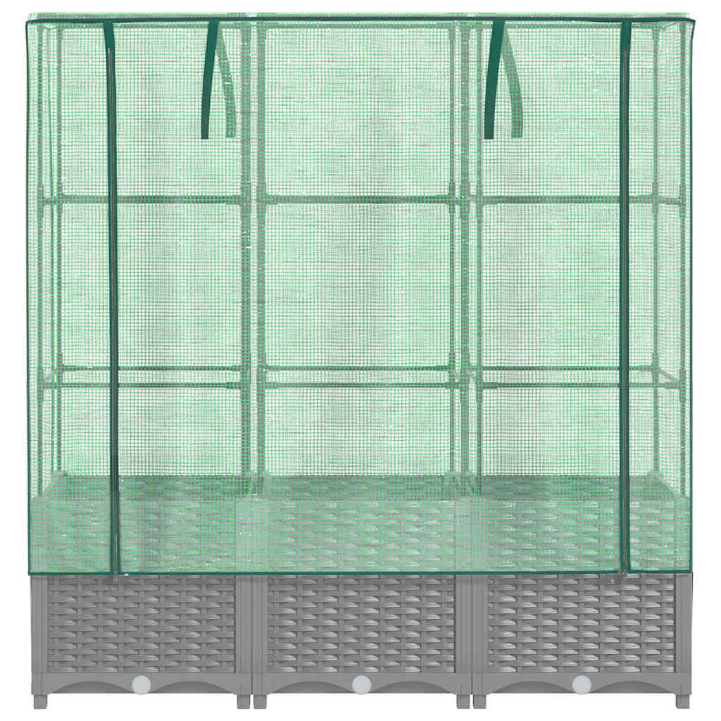 Plantenbak verhoogd met kashoes 120x40x138 cm rattanlook is nu te koop bij PeponiXL, paradijselijk wonen!