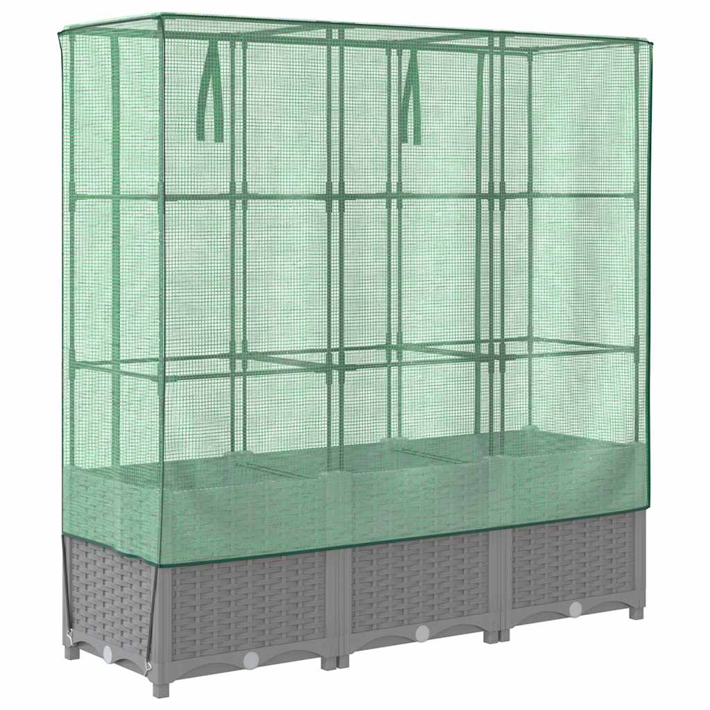 Plantenbak verhoogd met kashoes 120x40x138 cm rattanlook is nu te koop bij PeponiXL, paradijselijk wonen!