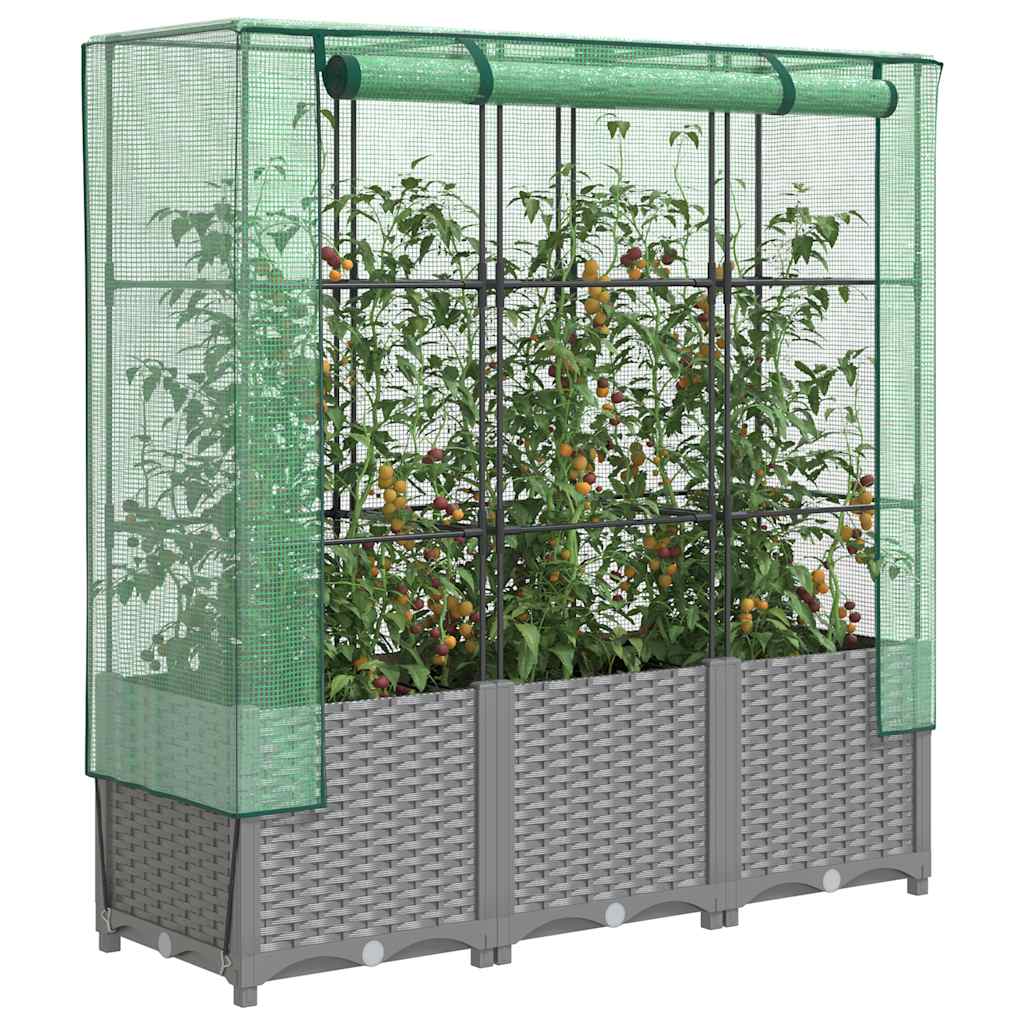 Plantenbak verhoogd met kashoes 120x40x138 cm rattanlook is nu te koop bij PeponiXL, paradijselijk wonen!