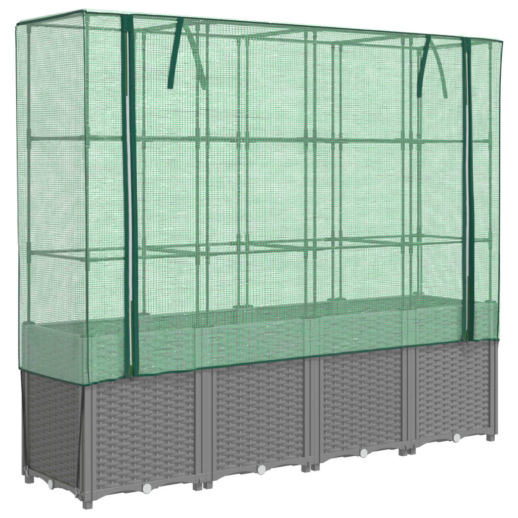 Plantenbak verhoogd met kashoes 160x40x153 cm rattanlook is nu te koop bij PeponiXL, paradijselijk wonen!