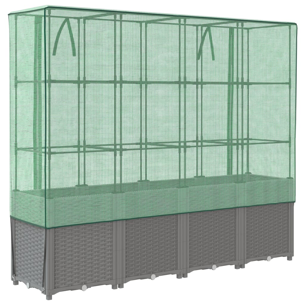 Plantenbak verhoogd met kashoes 160x40x153 cm rattanlook is nu te koop bij PeponiXL, paradijselijk wonen!