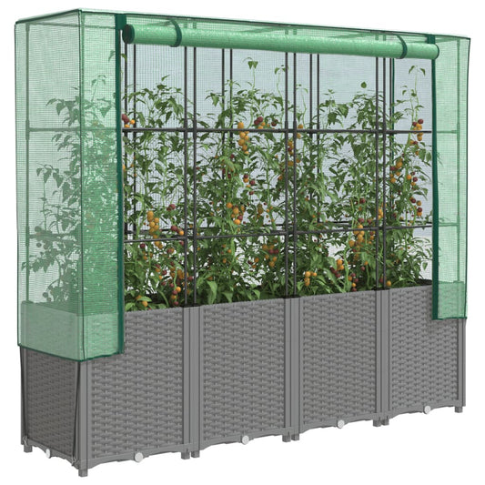Plantenbak verhoogd met kashoes 160x40x153 cm rattanlook is nu te koop bij PeponiXL, paradijselijk wonen!