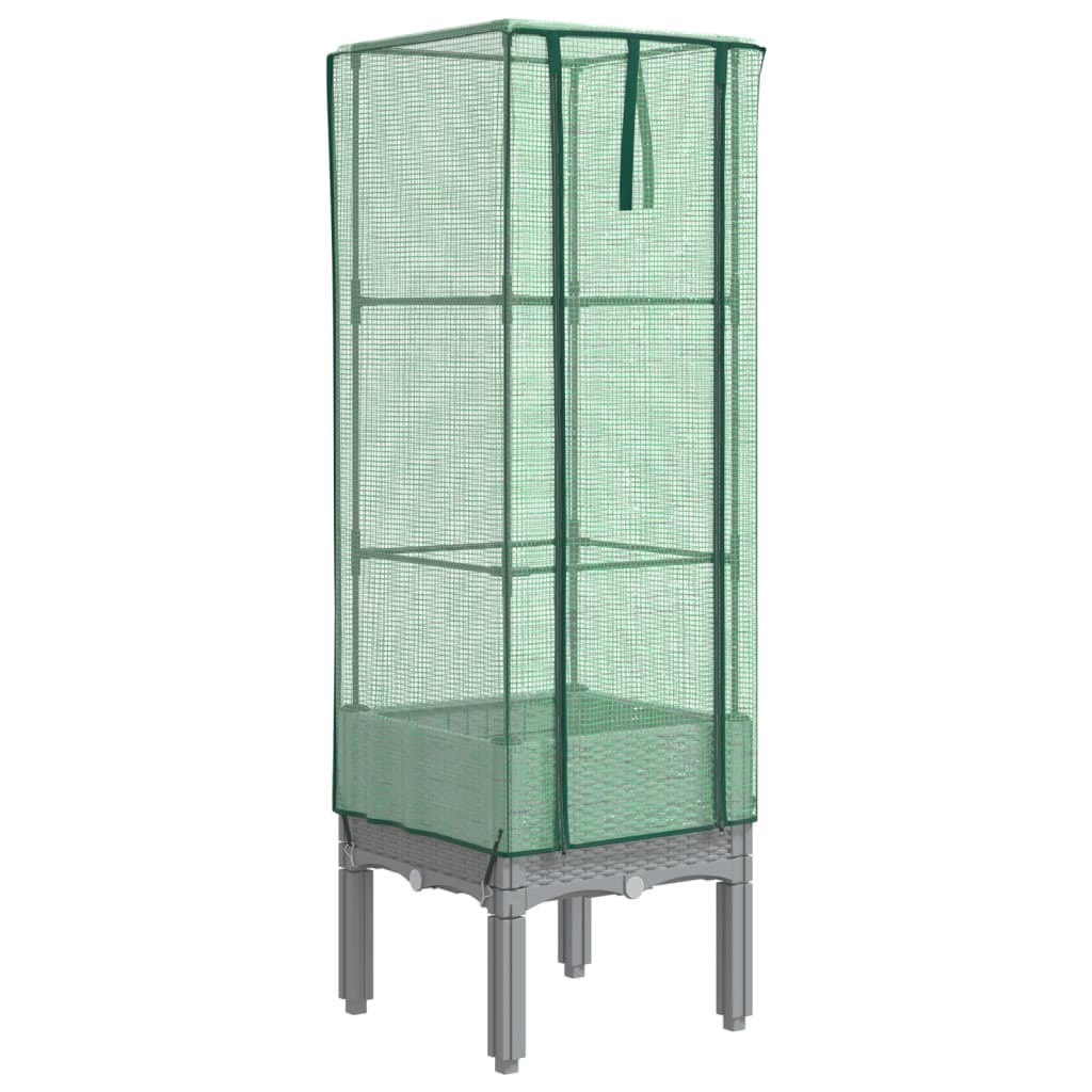 Plantenbak verhoogd met kashoes 40x40x140 cm rattanlook is nu te koop bij PeponiXL, paradijselijk wonen!
