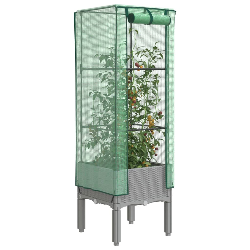 Plantenbak verhoogd met kashoes 40x40x140 cm rattanlook is nu te koop bij PeponiXL, paradijselijk wonen!
