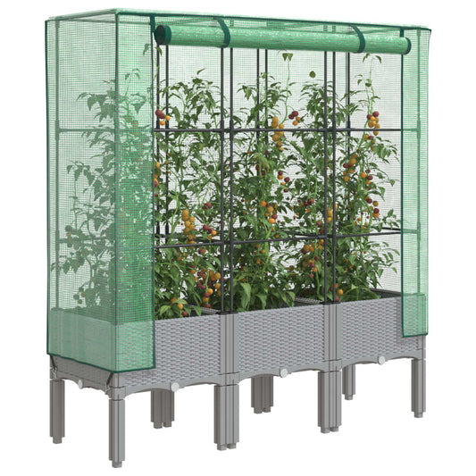 Plantenbak verhoogd met kashoes 120x40x140 cm rattanlook is nu te koop bij PeponiXL, paradijselijk wonen!