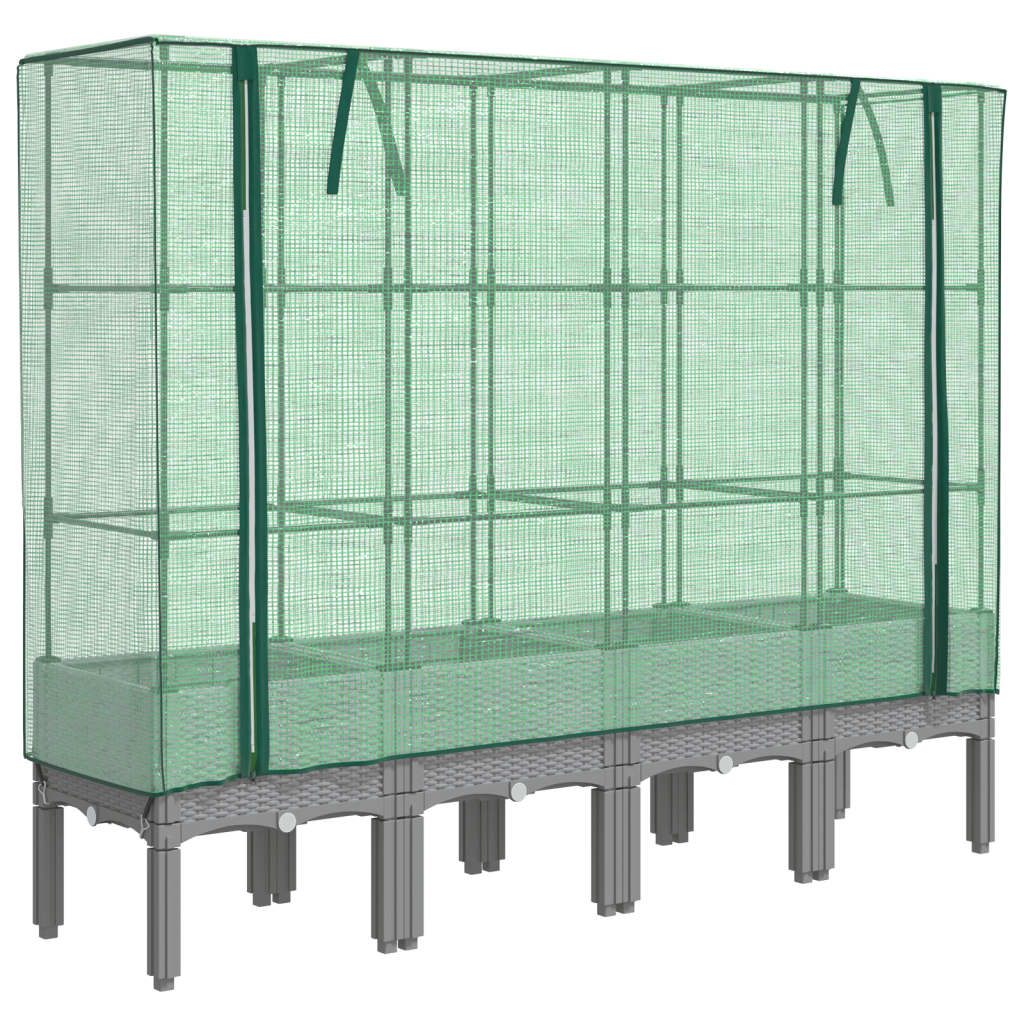 Plantenbak verhoogd met kashoes 160x40x140 cm rattanlook is nu te koop bij PeponiXL, paradijselijk wonen!