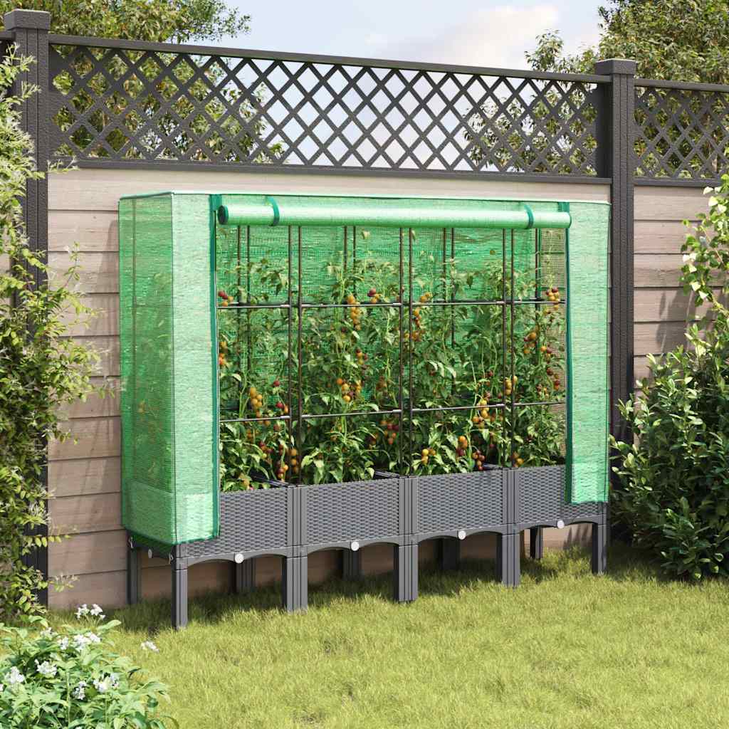 Plantenbak verhoogd met kashoes 160x40x140 cm rattanlook is nu te koop bij PeponiXL, paradijselijk wonen!
