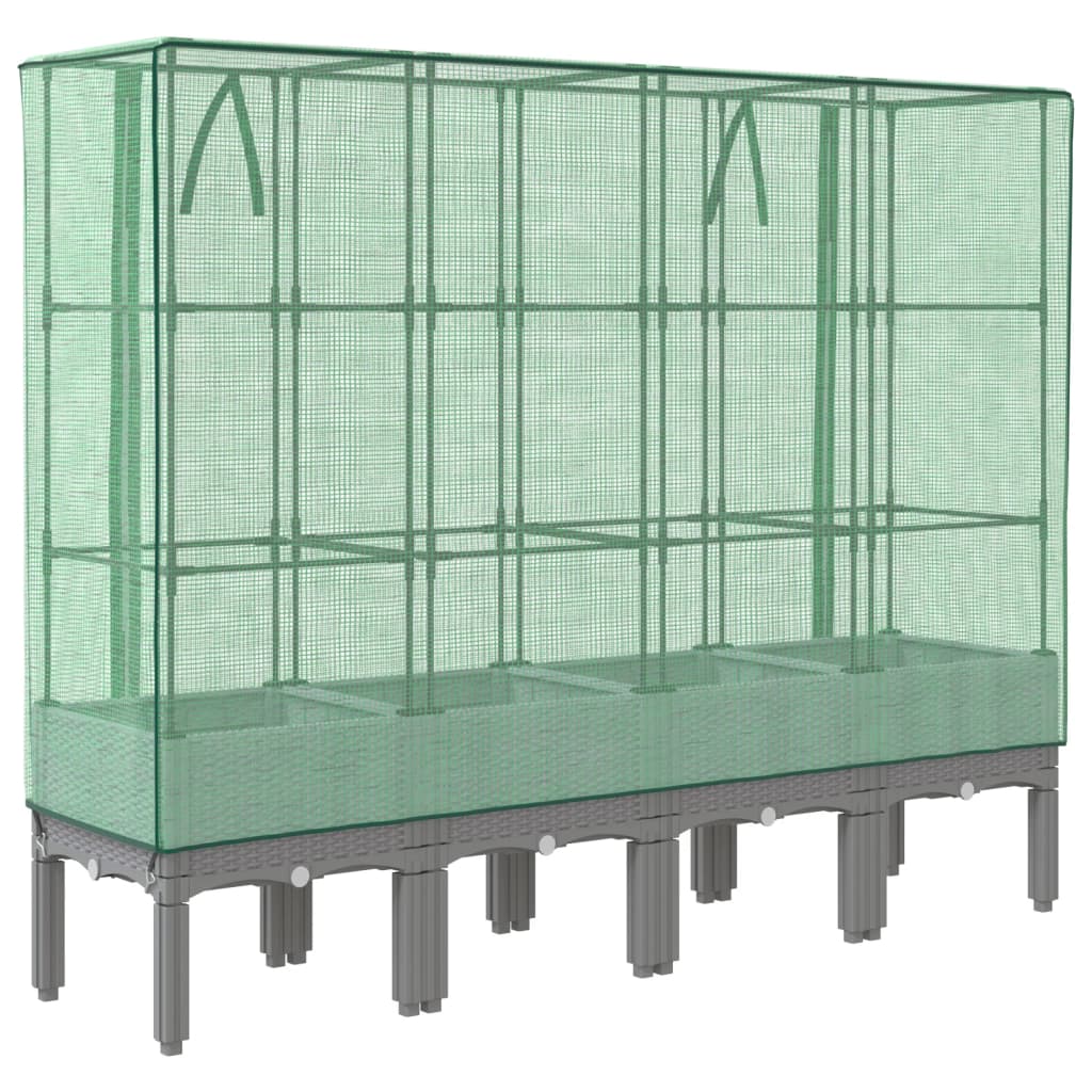 Plantenbak verhoogd met kashoes 160x40x140 cm rattanlook is nu te koop bij PeponiXL, paradijselijk wonen!