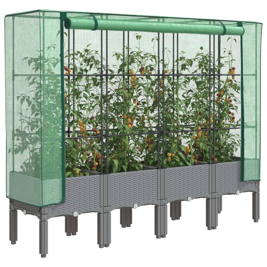 Plantenbak verhoogd met kashoes 160x40x140 cm rattanlook is nu te koop bij PeponiXL, paradijselijk wonen!