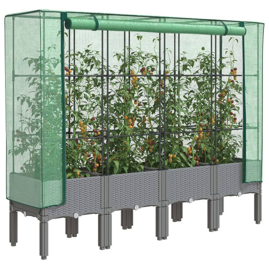 Plantenbak verhoogd met kashoes 160x40x140 cm rattanlook is nu te koop bij PeponiXL, paradijselijk wonen!