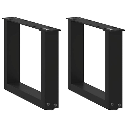 Salontafelpoten 2 st U-vormig 30x(30-31) cm staal zwart is nu te koop bij PeponiXL, paradijselijk wonen!