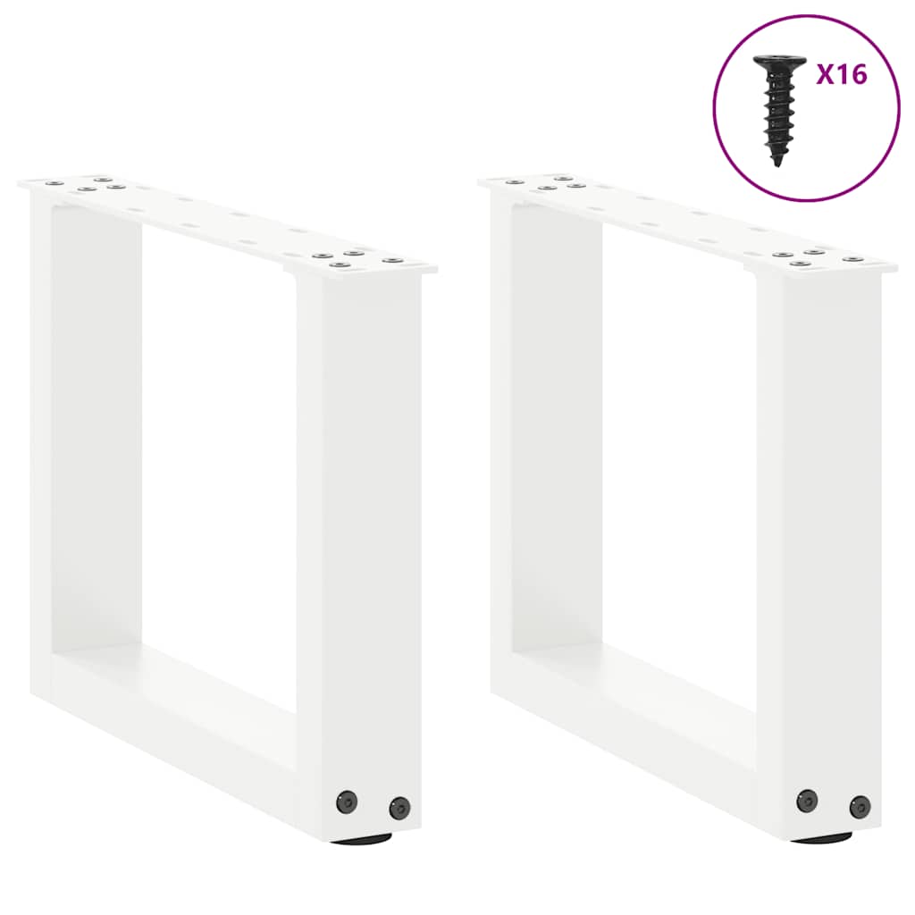 Salontafelpoten 2 st U-vormig 30x(30-31) cm staal wit is nu te koop bij PeponiXL, paradijselijk wonen!