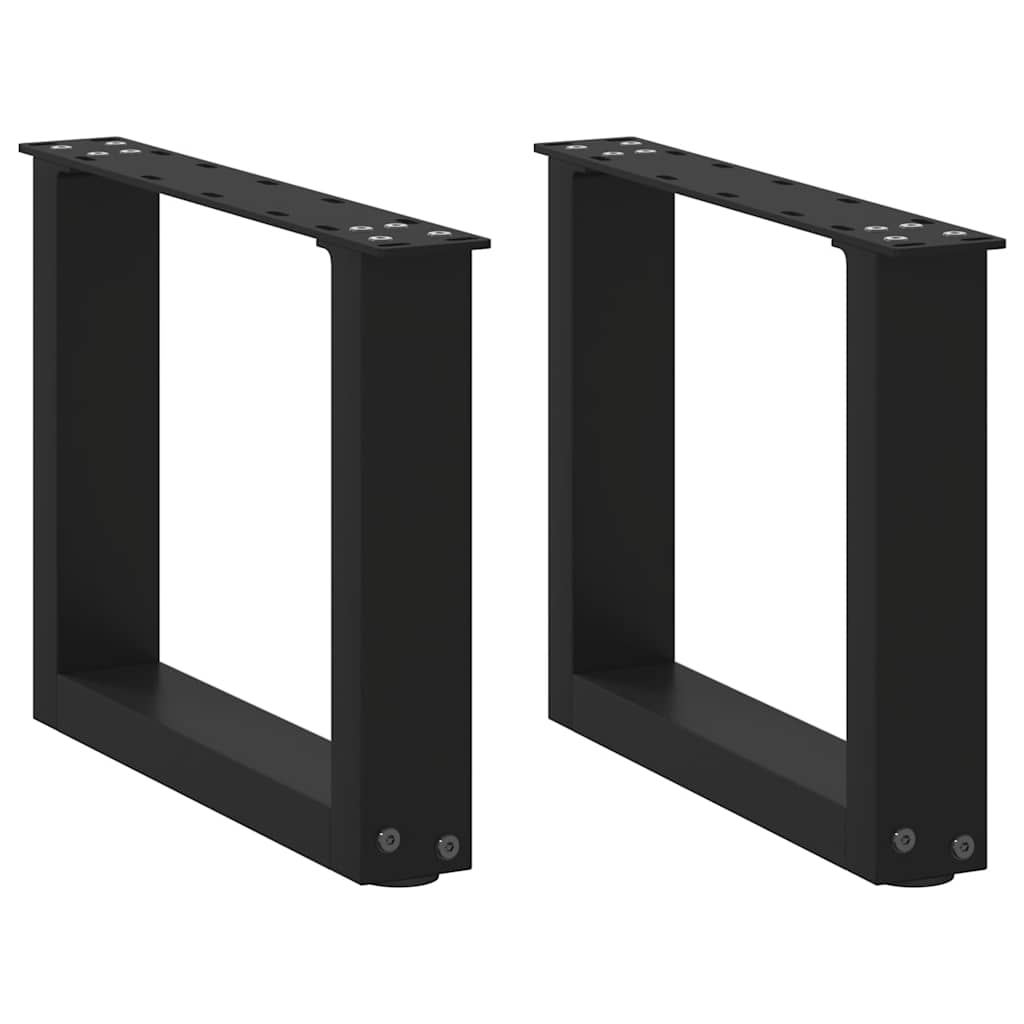 Salontafelpoten 2 st U-vormig 40x(30-31) cm staal zwart is nu te koop bij PeponiXL, paradijselijk wonen!