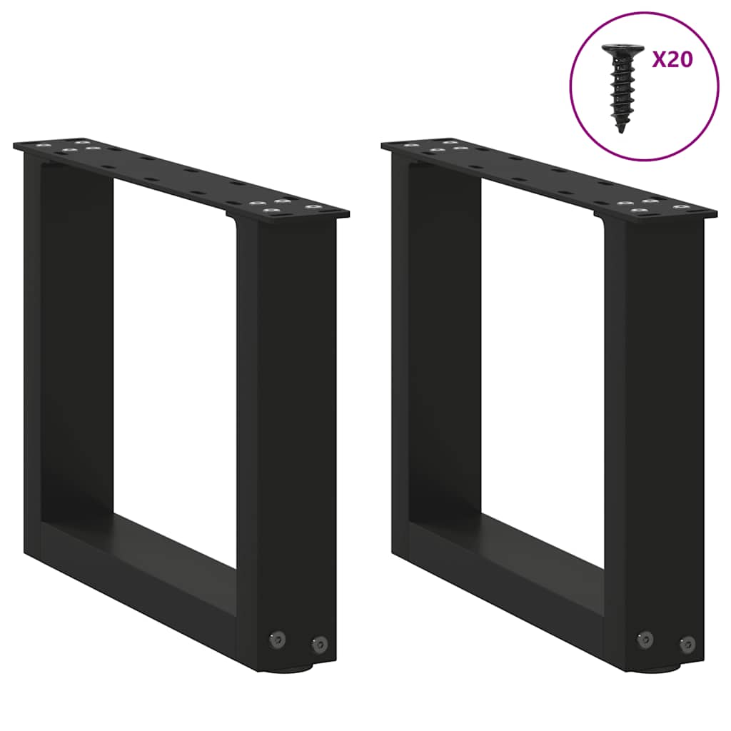 Salontafelpoten 2 st U-vormig 40x(30-31) cm staal zwart is nu te koop bij PeponiXL, paradijselijk wonen!
