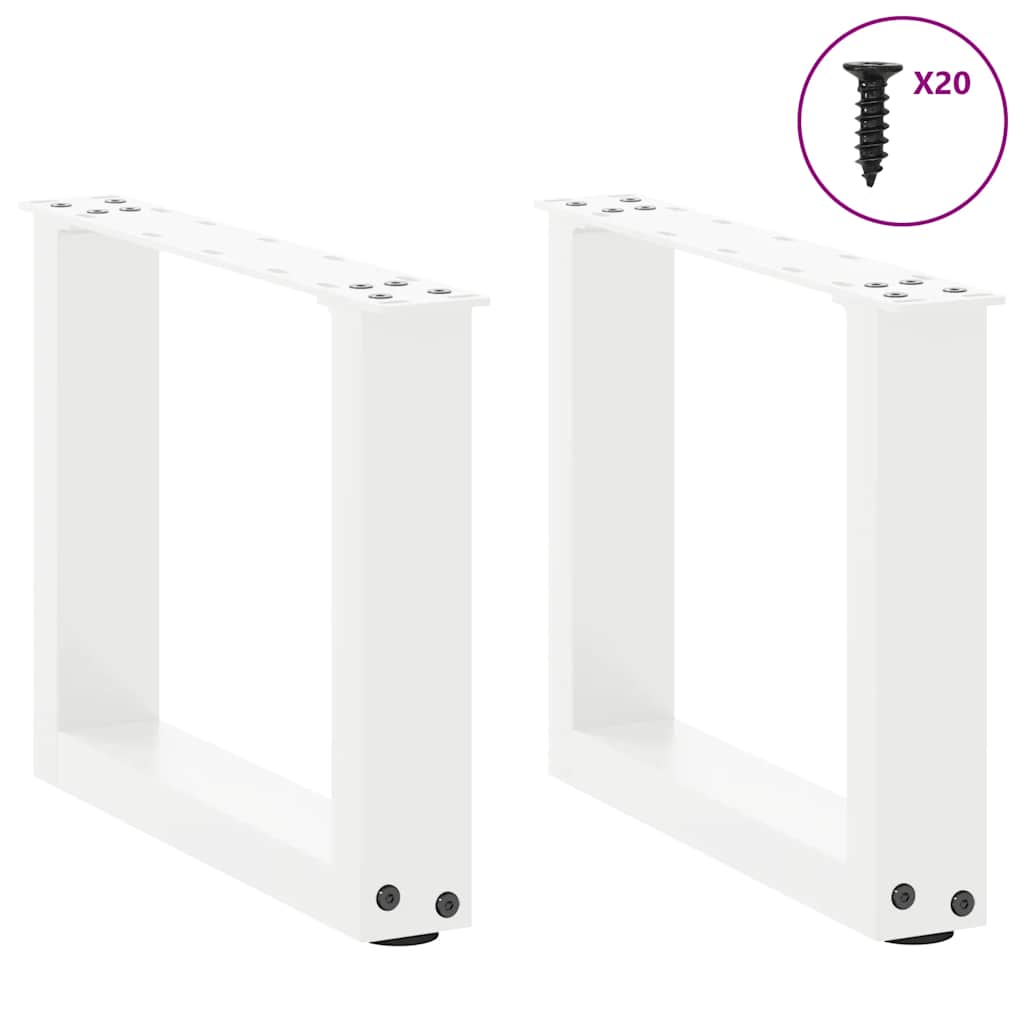 Salontafelpoten 2 st U-vormig 40x(30-31) cm staal wit is nu te koop bij PeponiXL, paradijselijk wonen!