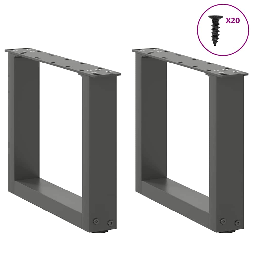 Salontafelpoten 2 st U-vormig 40x(30-31) cm staal antraciet is nu te koop bij PeponiXL, paradijselijk wonen!