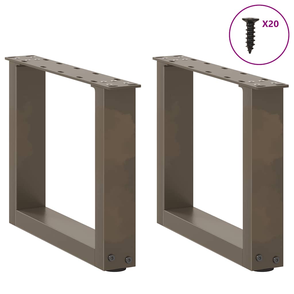 Salontafelpoten 2 st U-vormig 40x(30-31) cm staal naturel is nu te koop bij PeponiXL, paradijselijk wonen!