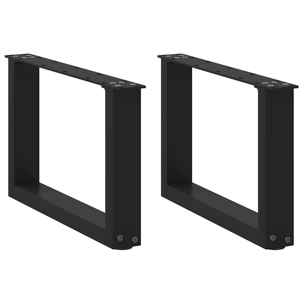 Salontafelpoten 2 st U-vormig 50x(30-31) cm staal zwart is nu te koop bij PeponiXL, paradijselijk wonen!