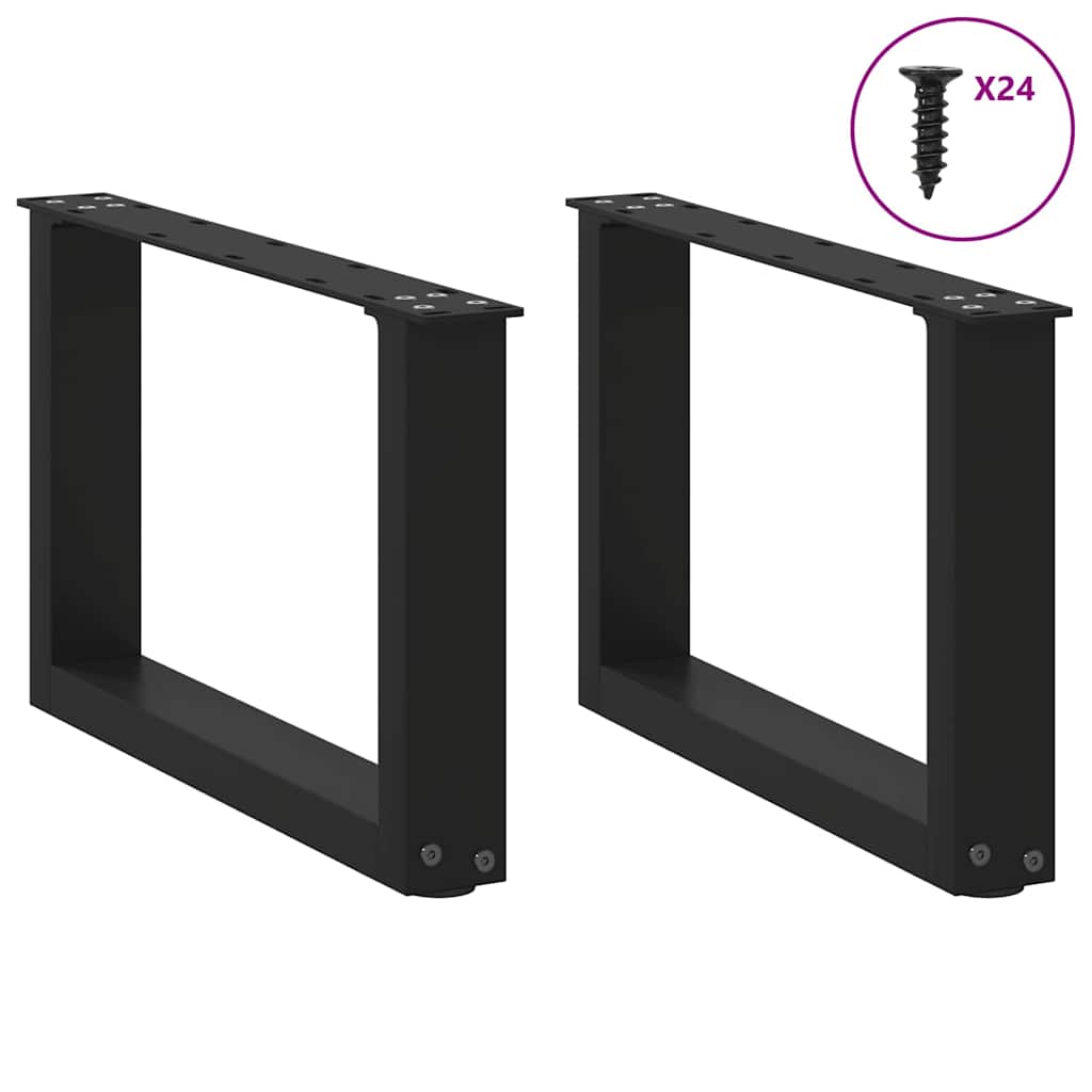 Salontafelpoten 2 st U-vormig 50x(30-31) cm staal zwart is nu te koop bij PeponiXL, paradijselijk wonen!