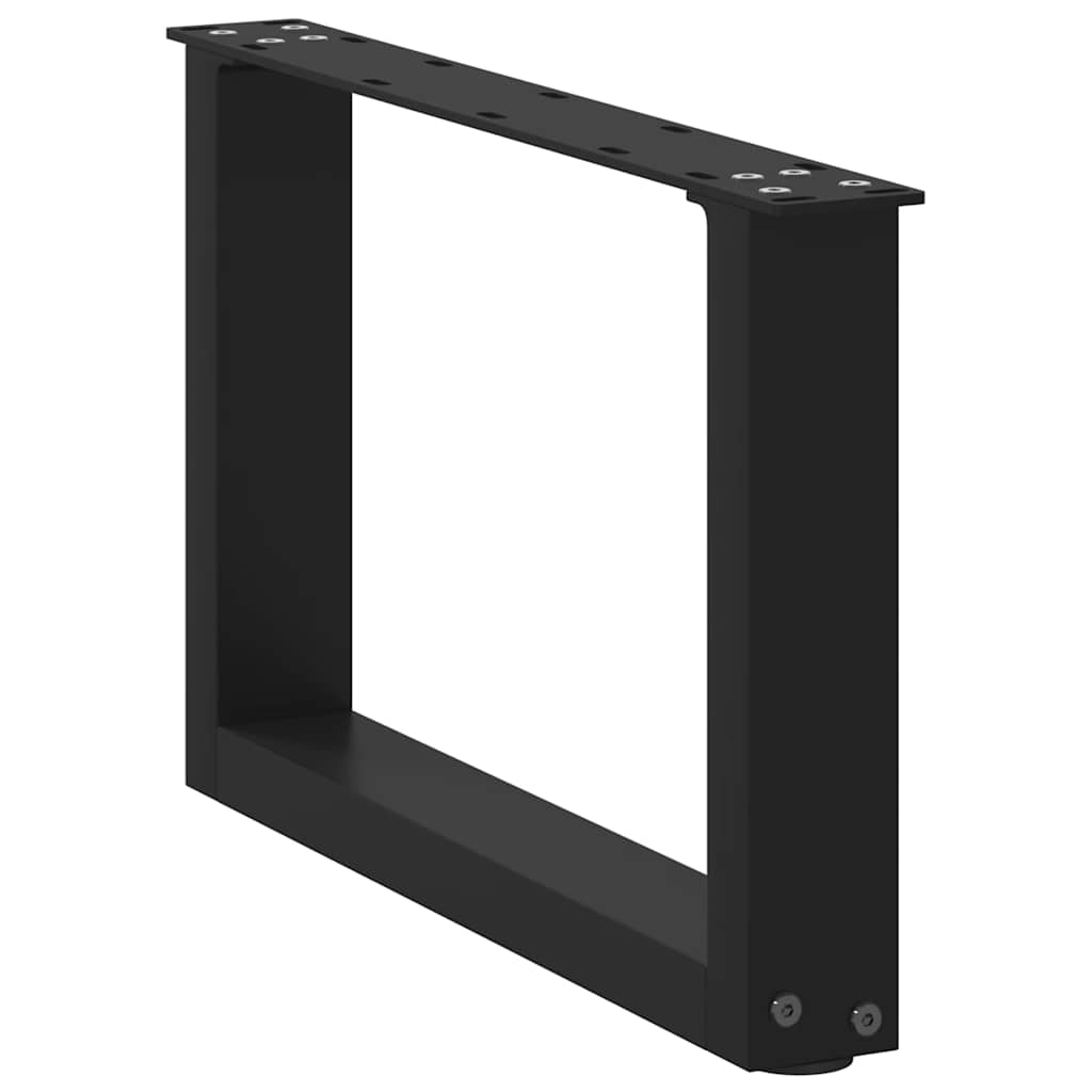 Salontafelpoten 2 st U-vormig 50x(30-31) cm staal zwart is nu te koop bij PeponiXL, paradijselijk wonen!
