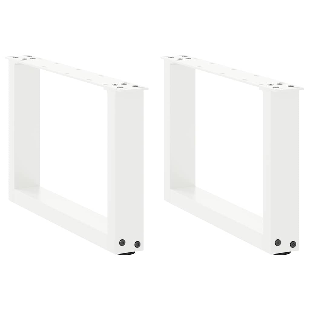Salontafelpoten 2 st U-vormig 50x(30-31) cm staal wit is nu te koop bij PeponiXL, paradijselijk wonen!