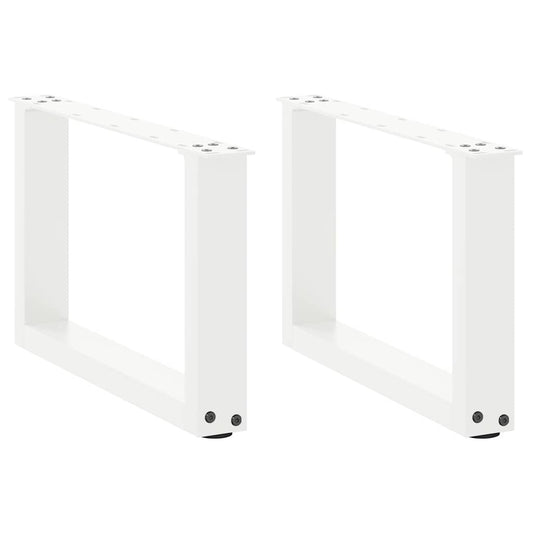 Salontafelpoten 2 st U-vormig 50x(30-31) cm staal wit is nu te koop bij PeponiXL, paradijselijk wonen!