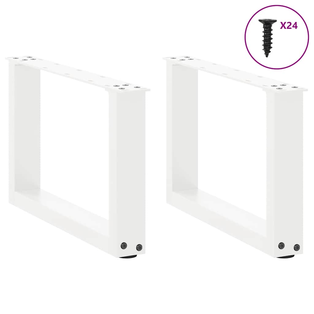 Salontafelpoten 2 st U-vormig 50x(30-31) cm staal wit is nu te koop bij PeponiXL, paradijselijk wonen!