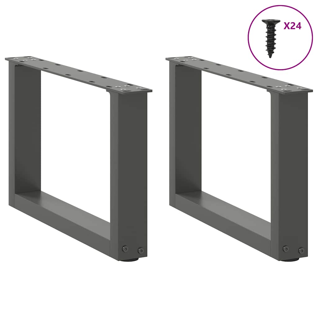 Salontafelpoten 2 st U-vormig 50x(30-31) cm staal antraciet is nu te koop bij PeponiXL, paradijselijk wonen!