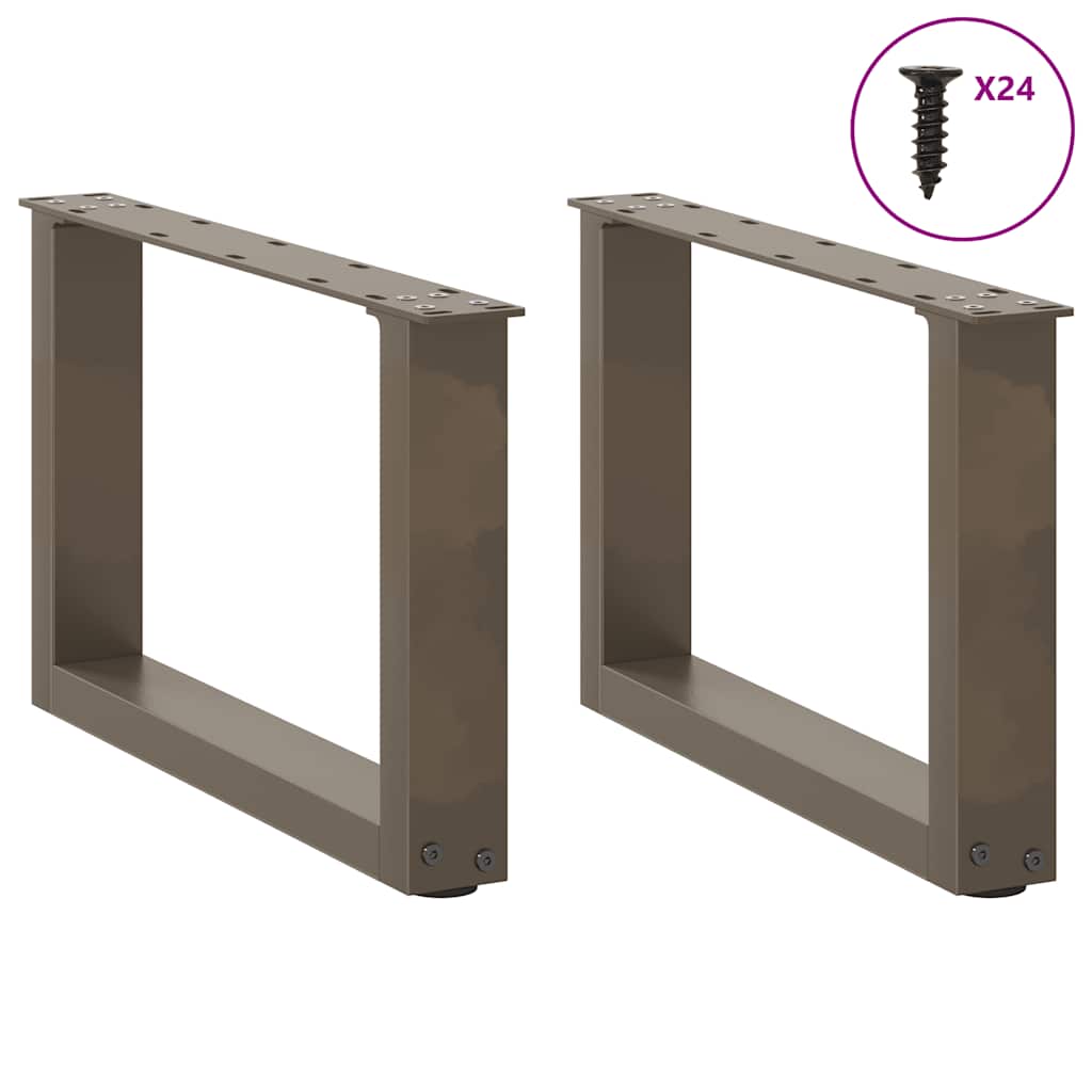 Salontafelpoten 2 st U-vormig 50x(30-31) cm staal naturel is nu te koop bij PeponiXL, paradijselijk wonen!