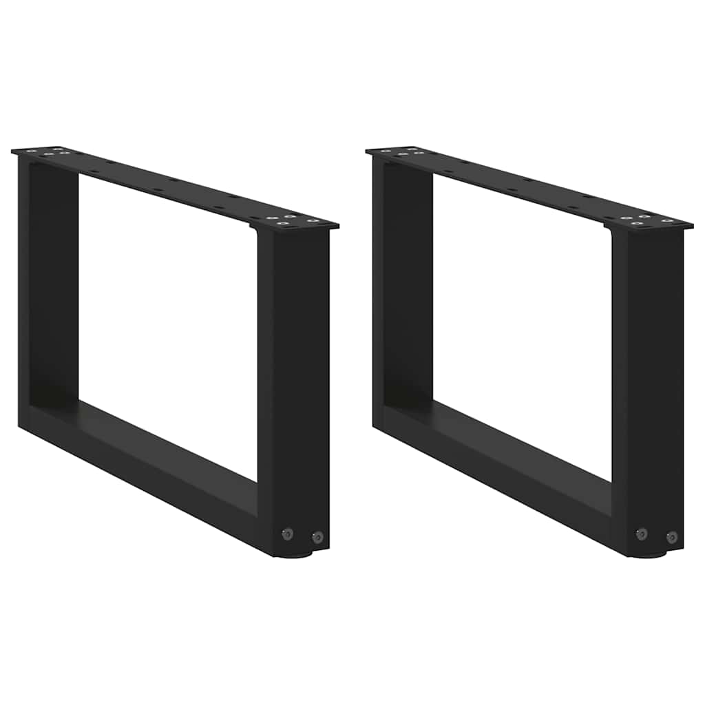 Salontafelpoten 2 st U-vormig 60x(30-31) cm staal zwart is nu te koop bij PeponiXL, paradijselijk wonen!