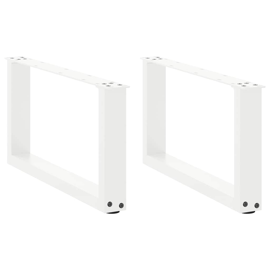 Salontafelpoten 2 st U-vormig 60x(30-31) cm staal wit is nu te koop bij PeponiXL, paradijselijk wonen!