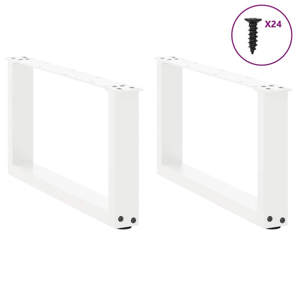 Salontafelpoten 2 st U-vormig 60x(30-31) cm staal wit is nu te koop bij PeponiXL, paradijselijk wonen!