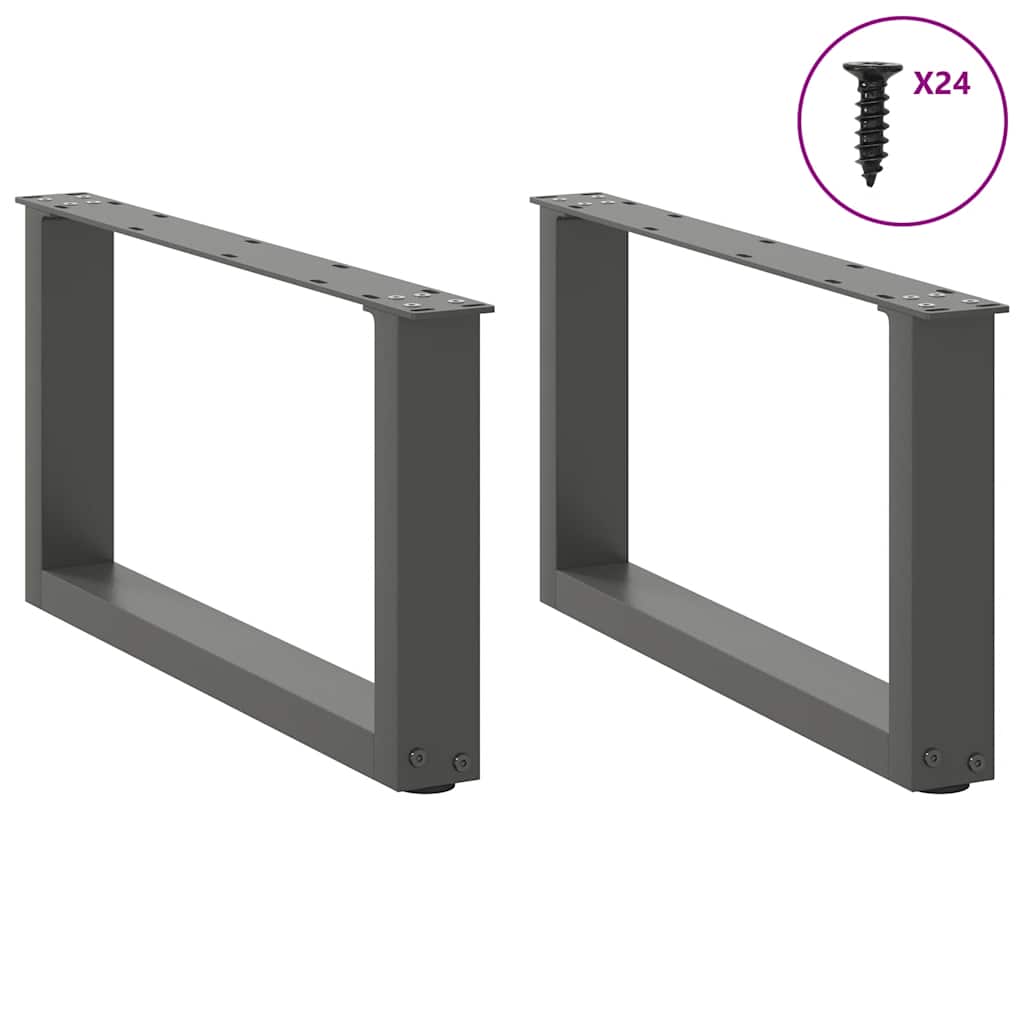 Salontafelpoten 2 st U-vormig 60x(30-31) cm staal antraciet is nu te koop bij PeponiXL, paradijselijk wonen!