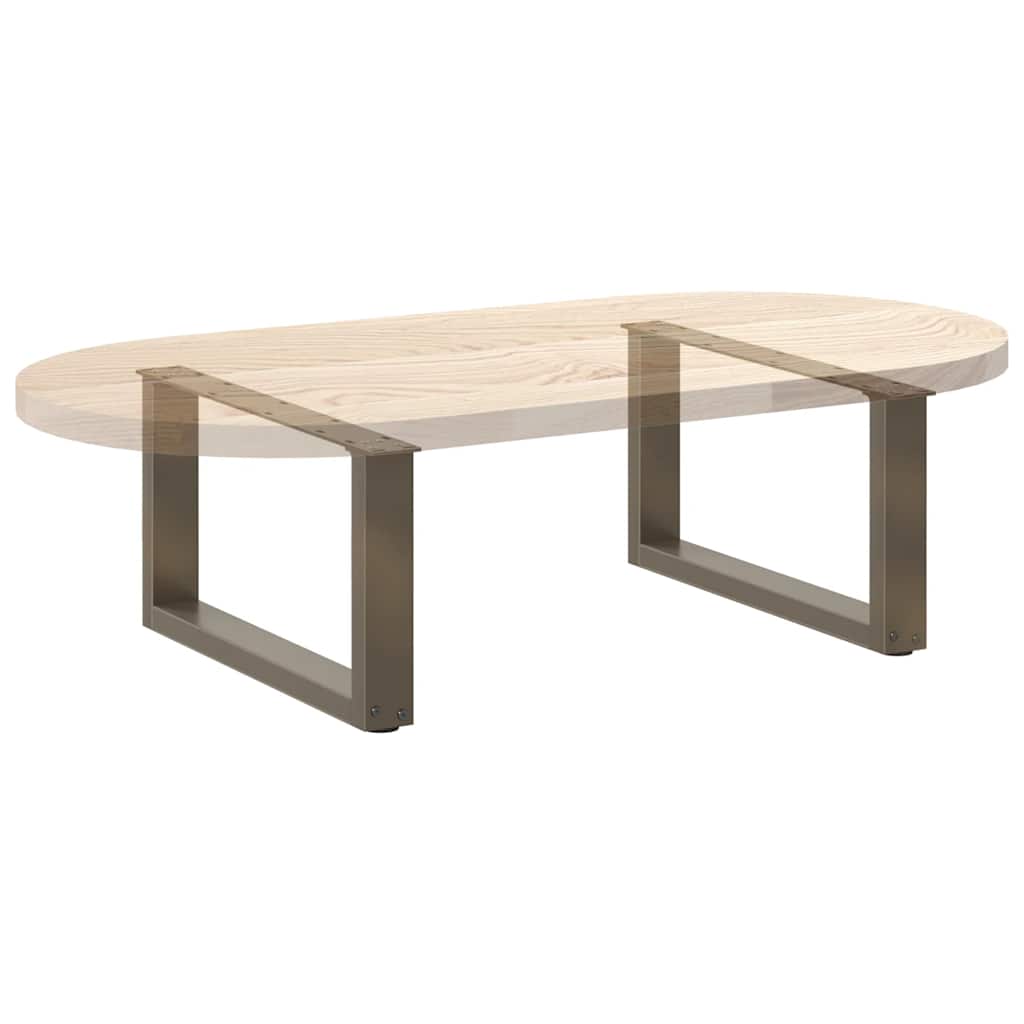 Salontafelpoten 2 st U-vormig 60x(30-31) cm staal naturel is nu te koop bij PeponiXL, paradijselijk wonen!
