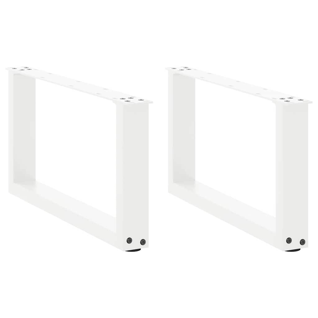 Salontafelpoten 2 st U-vormig 70x(30-31) cm staal wit is nu te koop bij PeponiXL, paradijselijk wonen!