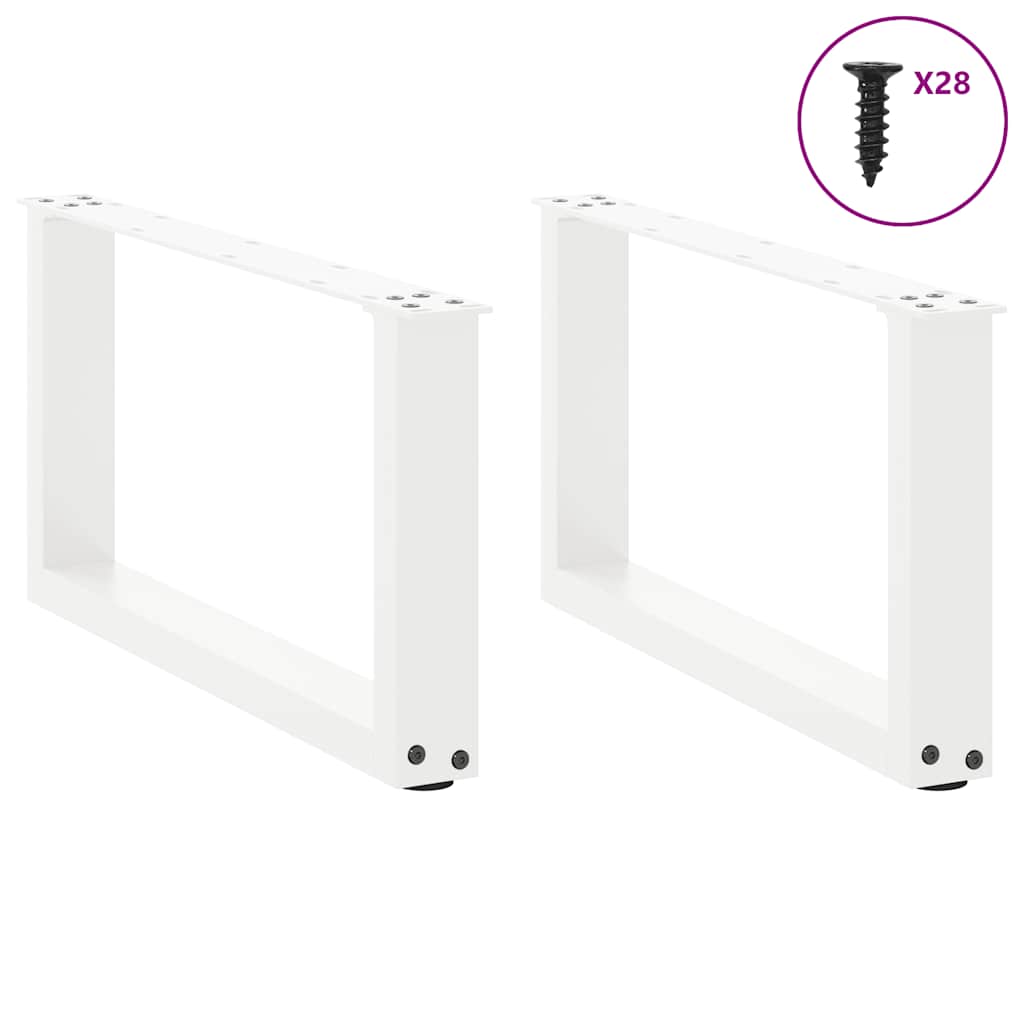 Salontafelpoten 2 st U-vormig 70x(30-31) cm staal wit is nu te koop bij PeponiXL, paradijselijk wonen!
