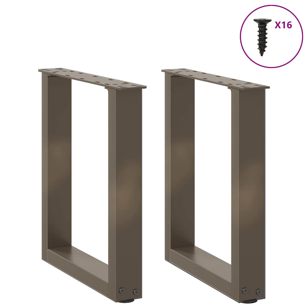 Salontafelpoten 2 st U-vormig 28x(42-43) cm staal naturel is nu te koop bij PeponiXL, paradijselijk wonen!
