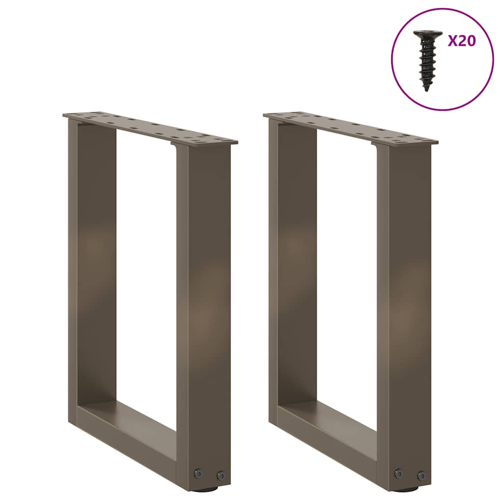 Salontafelpoten 2 st U-vormig 38x(42-43) cm staal naturel is nu te koop bij PeponiXL, paradijselijk wonen!