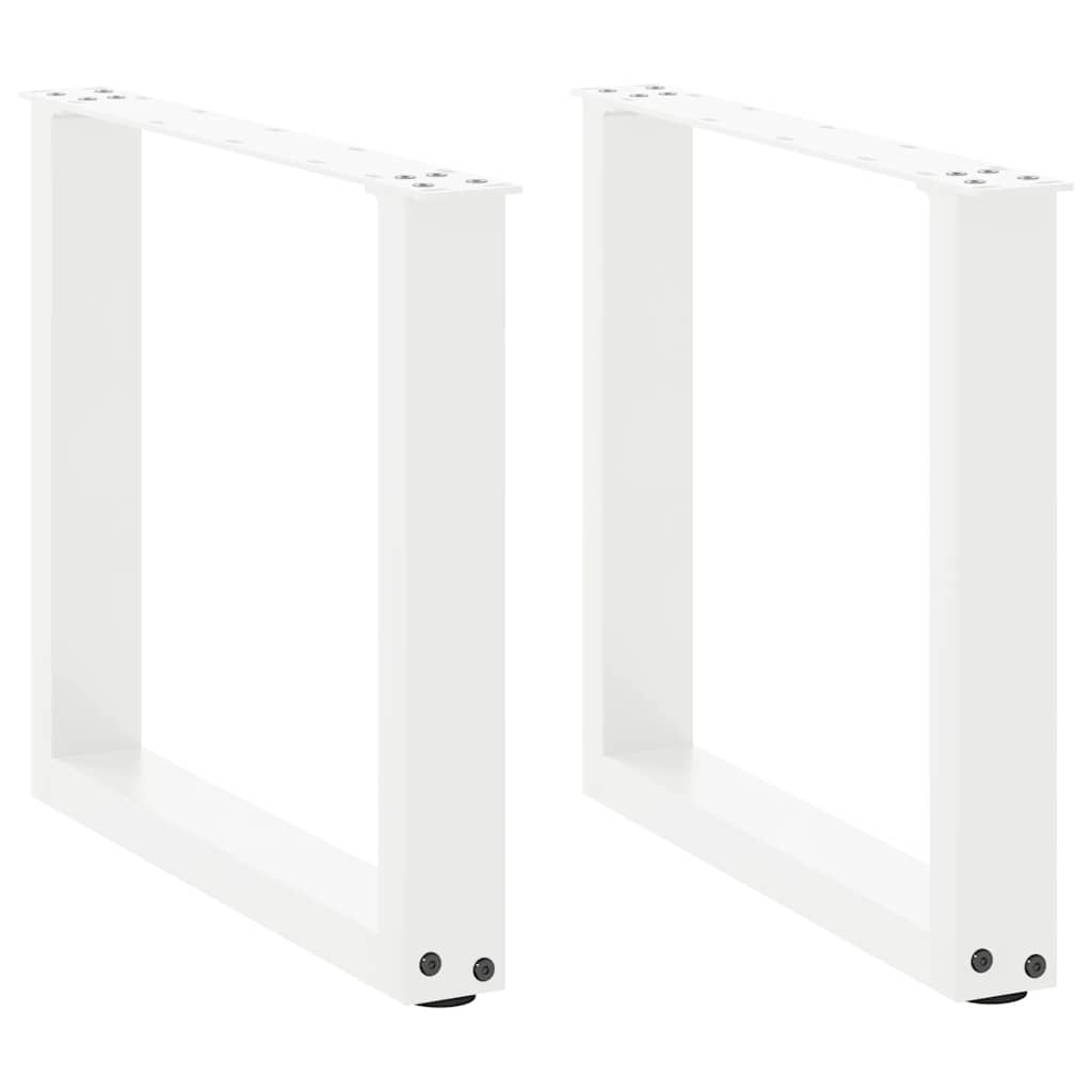Salontafelpoten 2 st U-vormig 50x(42-43) cm staal wit is nu te koop bij PeponiXL, paradijselijk wonen!