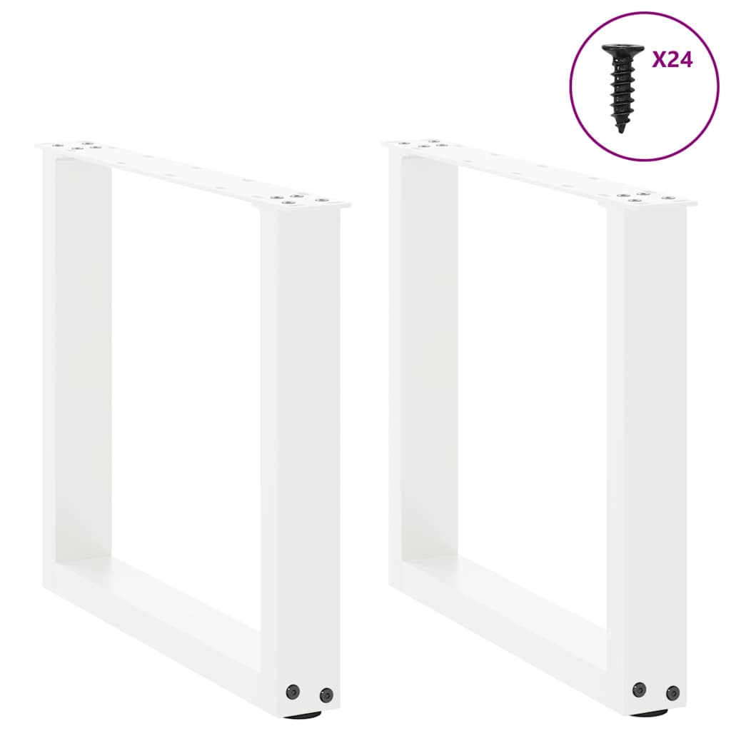 Salontafelpoten 2 st U-vormig 50x(42-43) cm staal wit is nu te koop bij PeponiXL, paradijselijk wonen!