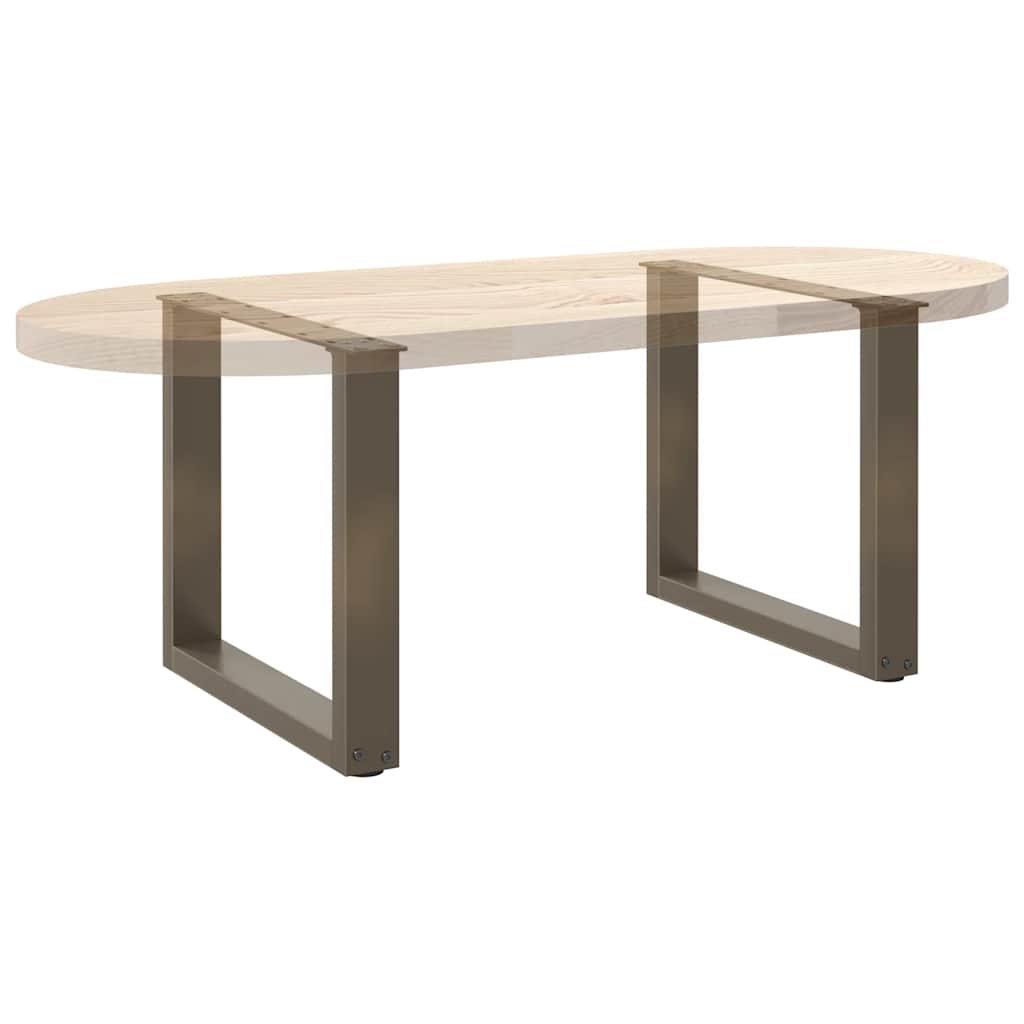 Salontafelpoten 2 st U-vormig 50x(42-43) cm staal naturel is nu te koop bij PeponiXL, paradijselijk wonen!
