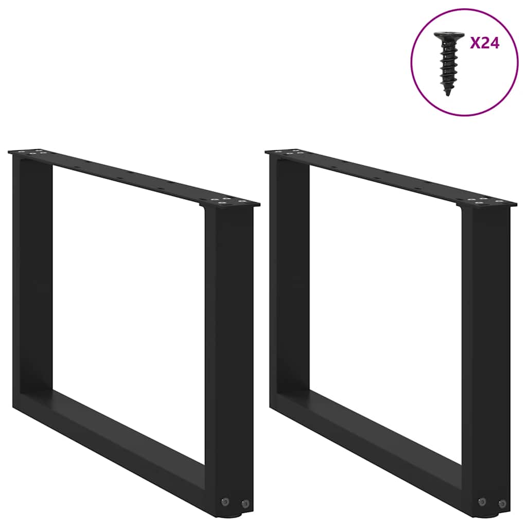 Salontafelpoten 2 st U-vormig 60x(42-43) cm staal zwart is nu te koop bij PeponiXL, paradijselijk wonen!