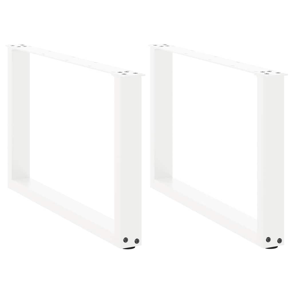Salontafelpoten 2 st U-vormig 60x(42-43) cm staal wit is nu te koop bij PeponiXL, paradijselijk wonen!