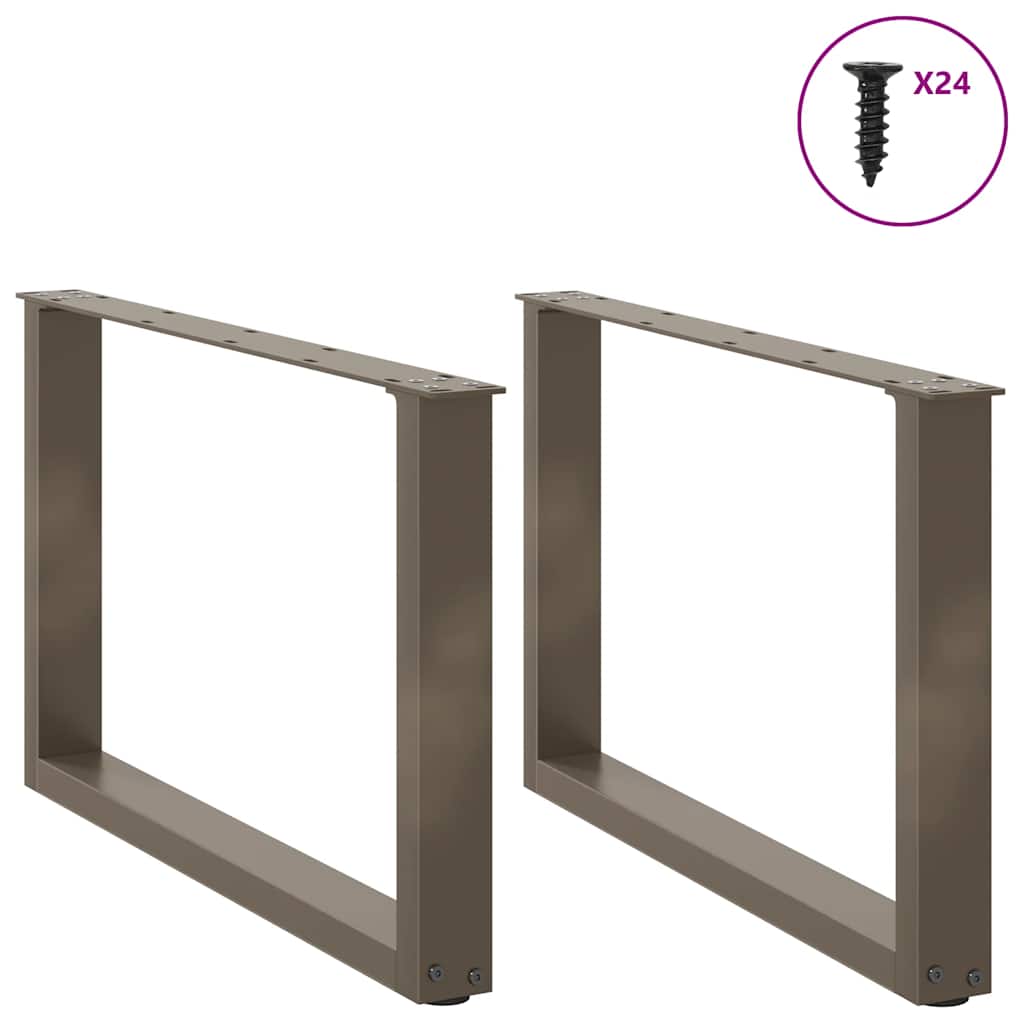 Salontafelpoten 2 st U-vormig 60x(42-43) cm staal naturel is nu te koop bij PeponiXL, paradijselijk wonen!