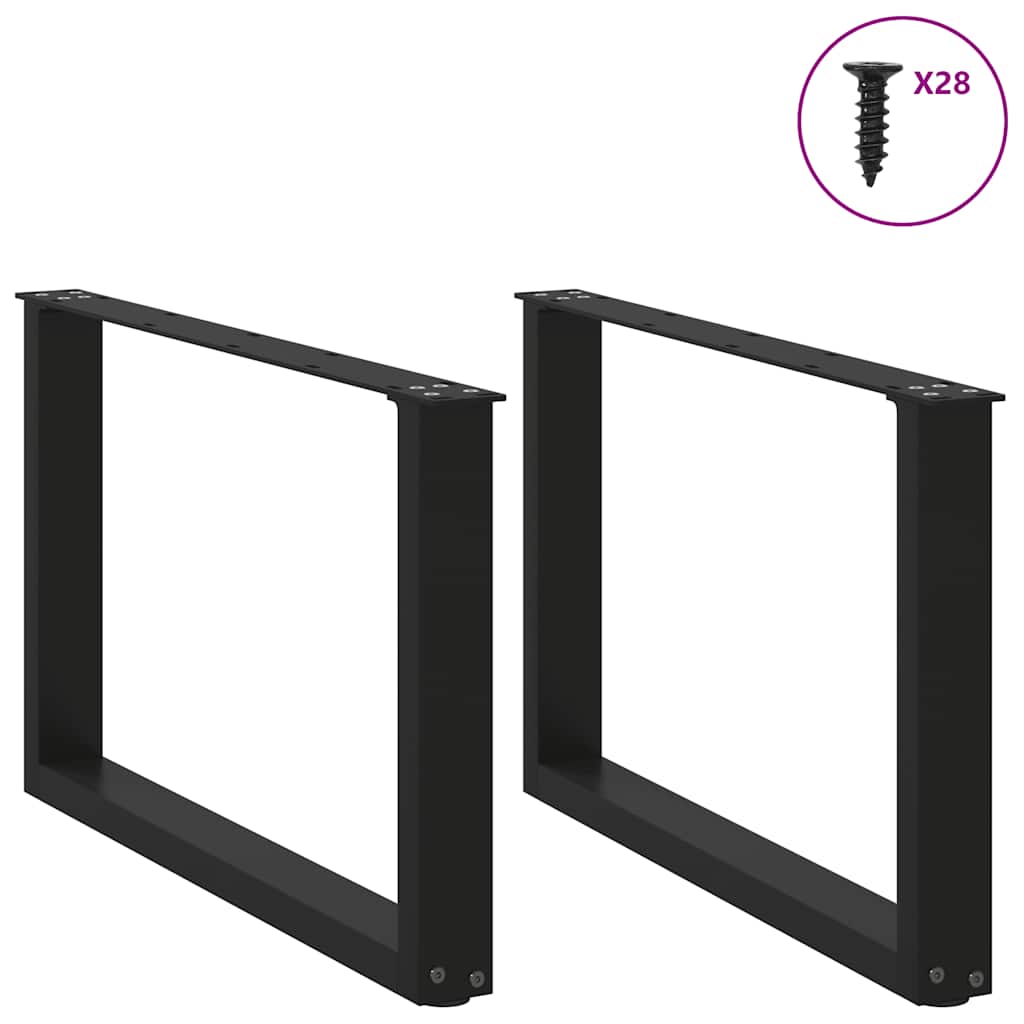 Salontafelpoten 2 st U-vormig 70x(42-43) cm staal zwart is nu te koop bij PeponiXL, paradijselijk wonen!