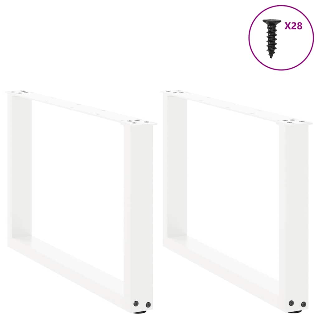 Salontafelpoten 2 st U-vormig 70x(42-43) cm staal wit is nu te koop bij PeponiXL, paradijselijk wonen!